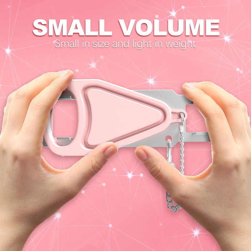 Hotel Safety Portable Door Lock, Universal Security Hotel Door Locks Add Door Protection by Jam Lock Doors from Inside for College Dorms Apartment Bedrooms Hotels Rooms Pink 1 Pack Pink, 1 Pack