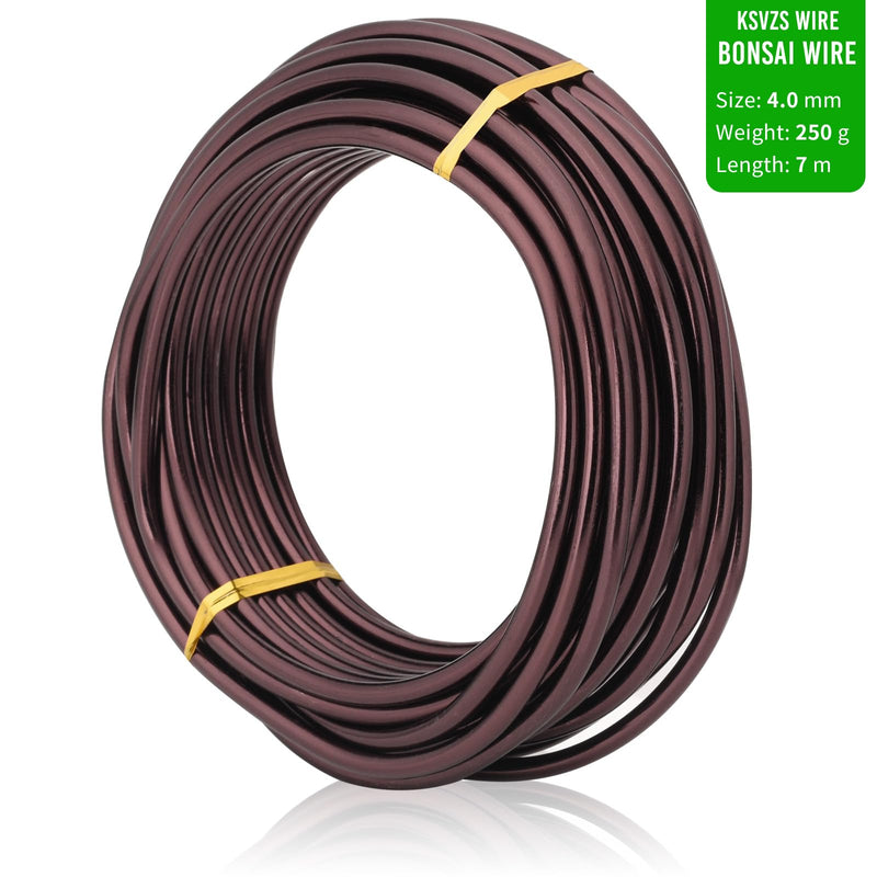 Bronze-4.0-Anodized Aluminum Bonsai training wire 250g Large Roll,Many Size to Choose,KSVZS Bendable Metal Wire for Crafts,Sculpting,Armature and Daily Use,Necessities for family Bronze-4.0