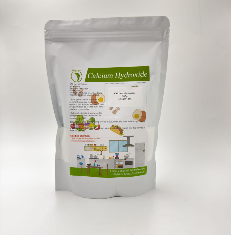Food Grade Calcium Hydroxide of 96%+ Purity, CAS NO.: 1305-62-0(500g/17.6oz) 500g