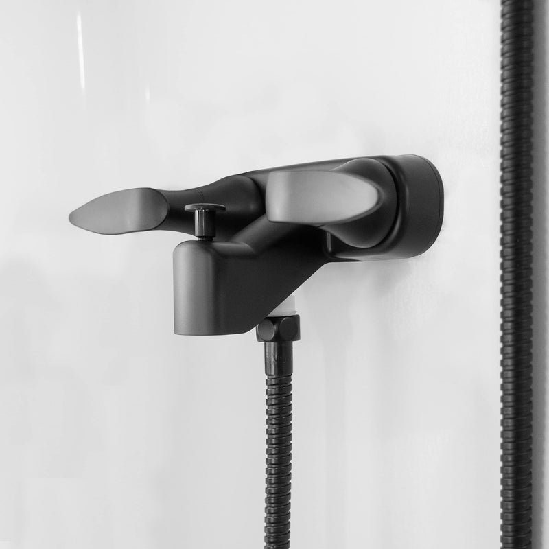 Dura Faucet DF-SA110LH-MB RV Tub, Shower Faucet Valve Diverter with Winged Levers (Matte Black) Matte Black