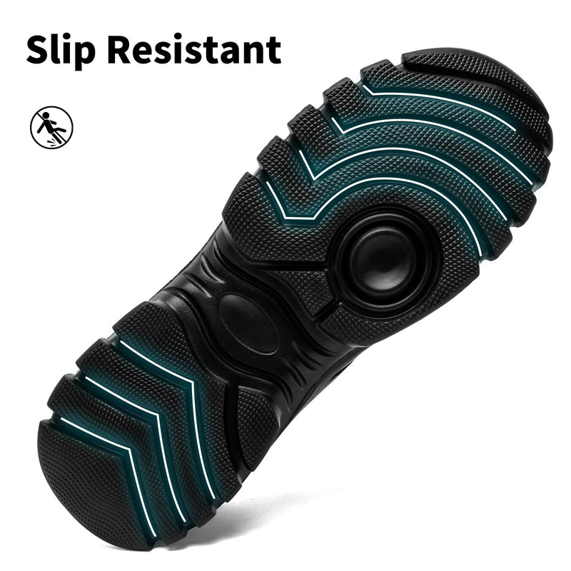 Non Slip Work Shoes for Men Waterproof Leather Kitchen Chef Shoes Black 10 | Restaurant Working Sneakers, Comfortable Lightweight Walking Daily Wear, Non Slip, Nursing Fashion Sneakers for Food Service