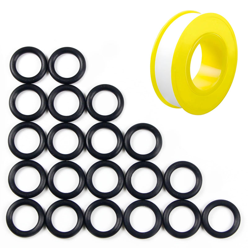 20 PCS Propane Tank O-Ring with 1PCS Thread Sealing Tape for Soft Nose Propane Tank Cylinder,Propane Tank Seal Gasket O-Ring for Propane Tank Cylinder POL Adapter Fitting, Connectors, Valves