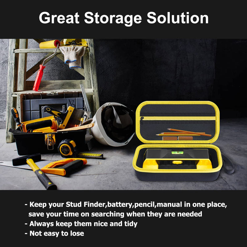 Case for Franklin Sensors ProSensor M210 710PRO 710+ 710 T13 5000+ Professional Stud Finder, Travel Carrying Storage Bag Holder with Mesh Pocket for Battery & Other Accessories (Case Only) Yellow