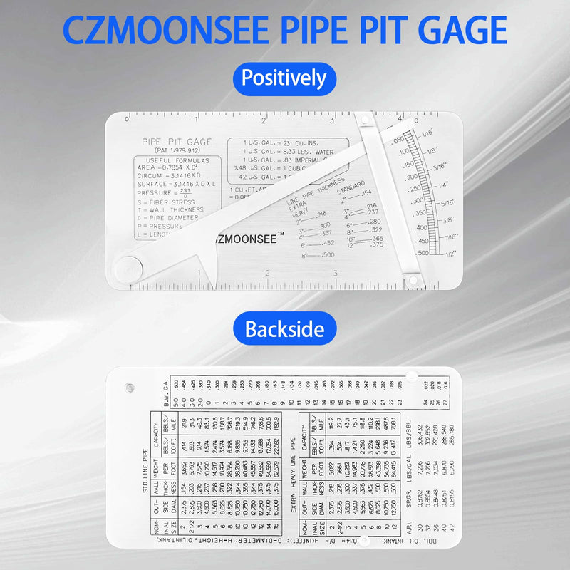 Pipe Pit GAGE Stainless Steel Measuring Gauge Pipeline Mine Welding Inspection Ruler Weld Inspection Ruler