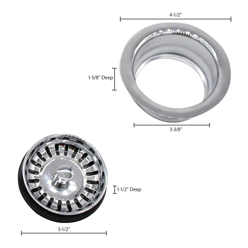 Westbrass A2089SEV-07 3-1/2" Kitchen Sink Waste Disposal Drain Flange and Basket Strainer, Satin Nickel