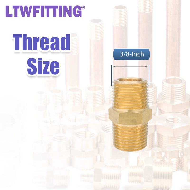 LTWFITTING Brass Hex Nipple Kit 1/8, 1/4, 3/8, 1/2, 3/4-Inch MPT (32pcs)