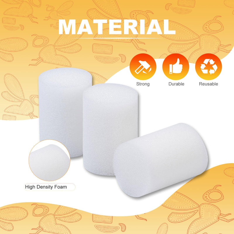 100PCS Biologix Drosophila Vial Plugs, 1.2 * 1.8in High Density Foam, Fits Biologix Narrow Drosophila Vials, Non-Sterilization 30*45 mm White - Densest Foam 100