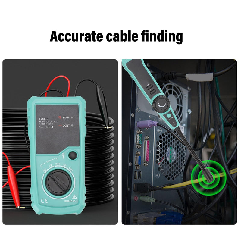 Underground Cable Locator, 7 Ft Max Detect Depth Cable Tester, Wire Tracer Break Detector Finder, 9843Ft Detect Length for Electrical Circuits Pipelines Dog Fence Buried Cables
