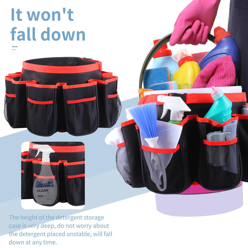 Bucket Cleaning Tool Organizer,Wash Tool Caddy 5-Gallon Organizer,5 Gallon Bucket Holder Cleaning Supplies for Housekeeping