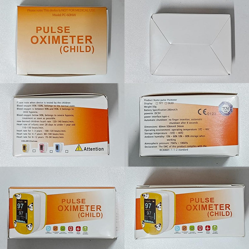Children Fingertip Pulse Oximeter-Pediatric SpO2 Oxygen Monitor,oximeter for Kids, Cute and Compact Design Made for Children