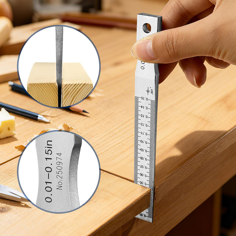 Taper Gauge Gap Welding Feeler Gauge 0.01"- 0.15" | Stainless Steel Taper Gauge | 0.001" Accuracy Gap Measurement Tool for Automotive, Construction, Ceramic