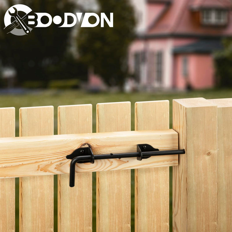 12 Inch Cane Bolt Gate Drop Rod Heavy Duty Gate Hardware, Gate Ground Latch for Wooden Fences, Metal Gates Doors Stopper for Gate Ground, Wrought Iron Gate Latches, Black Finish(1 Pack) 1 12 Inch
