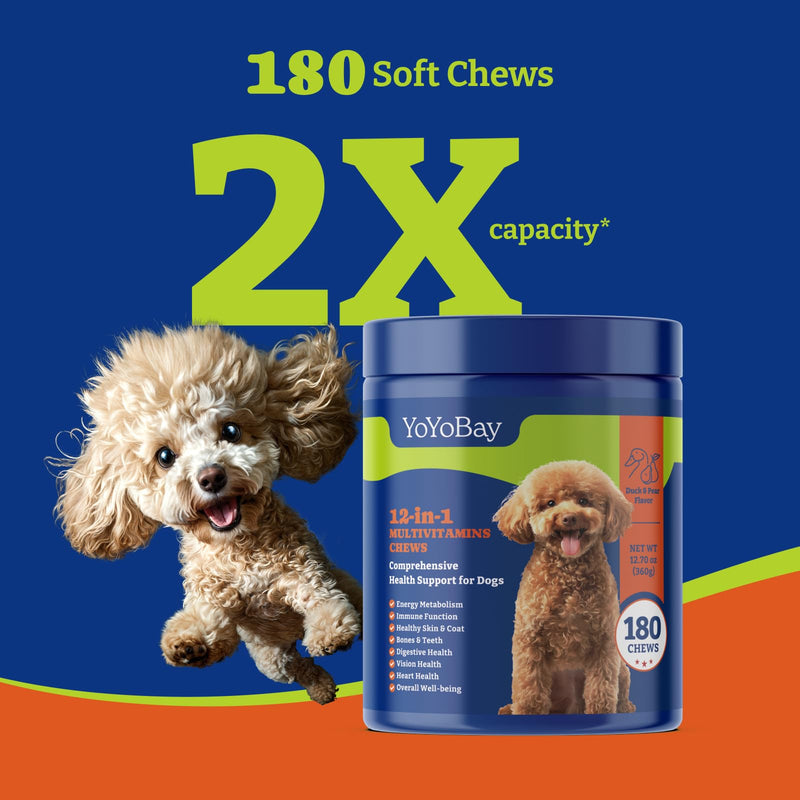 Dog Allergy Relief Chews for Immune Support & Itch Relief + Dog Multivitamin Chewable Supplement for Immune & Energy Boost, Joint Support - 180 Soft Chews - PawsPlanet Australia