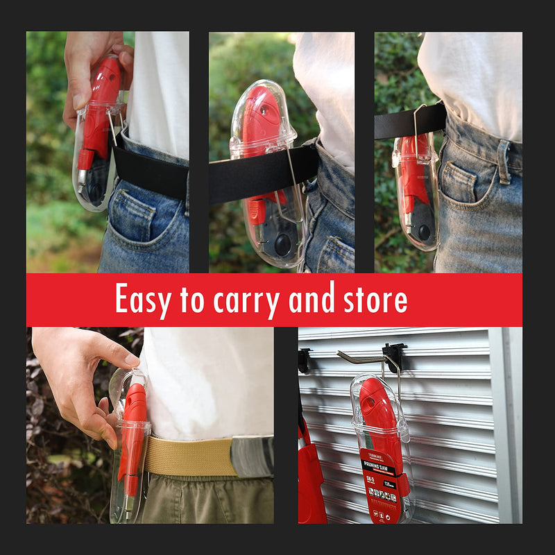 Hand Folding Pruning Saw Tree Wood Camping Saw 5 Inch Razor Teeth Saw Pocketboy For Wood Branches Camping With Carrying Case 130MM Red