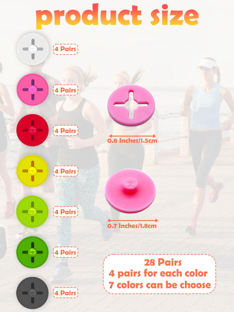 Running Bib Clips,28 Pcs Bib Boards for Runners Number Plate Board Bib Clips,Race Bib Clips/Bib Pins/Bib Fasteners for Runners Marathon,Track and Field Event(7 Colors)