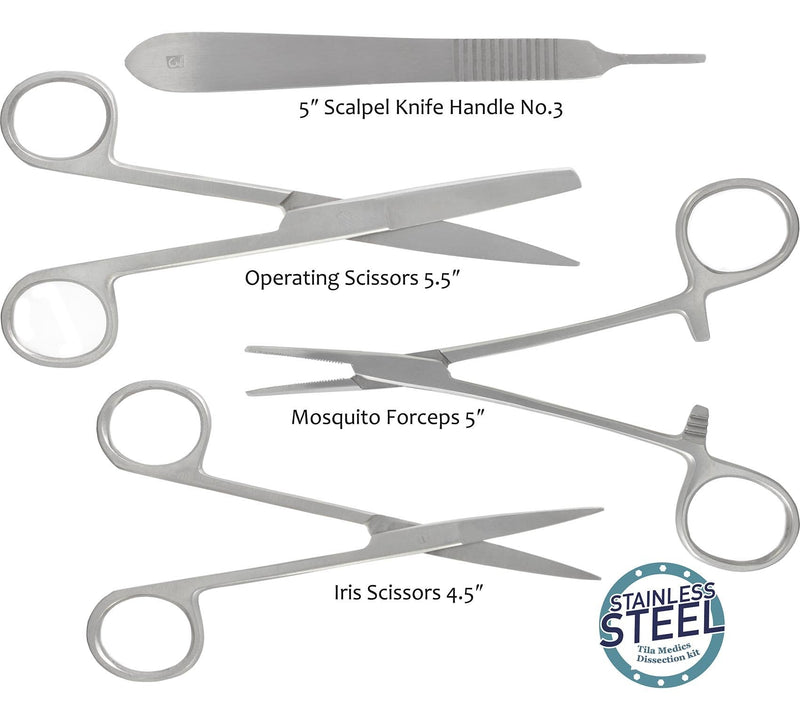 22Pcs Advanced Dissection Kit for Medical Biology & Veterinary Students- Anatomy Lab Botany Animal Frog etc Dissecting Kit. Premium Stainless Steel Scalpel Knife Handle-11 Blades