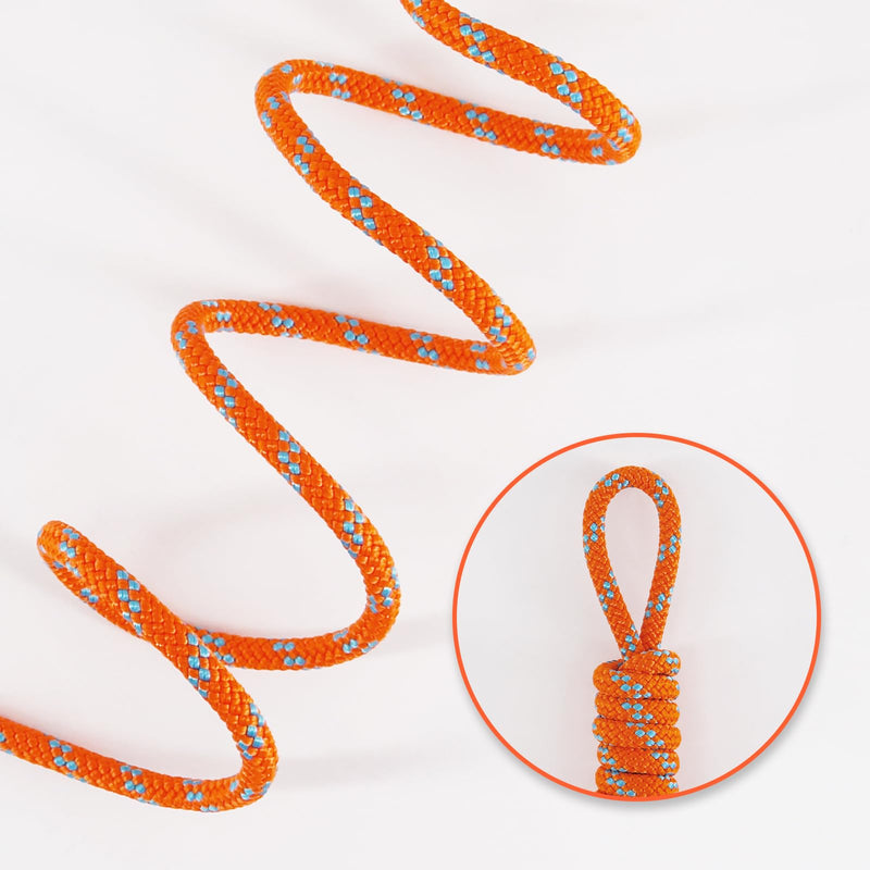 NewDoar Static Climbing Rope 6mm Accessory Cord Rope,for Arborist Tree, Mountaineering, Sailboat Rope,Dock Lines,Hauling Dragginge Orange 50FT(15M)
