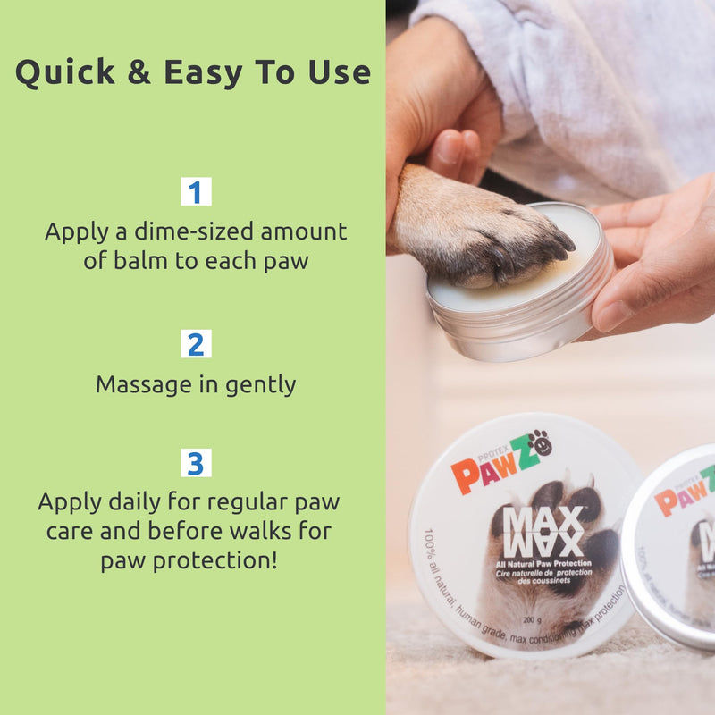 MaxWax Dog Paw Balm - 100% All Natural Paw Balm for Dogs - Lick Safe - Paw Soother for Puppies and Adult Dogs - Wax for Dog Paw Protector - 200g (7 oz) - PawsPlanet Australia