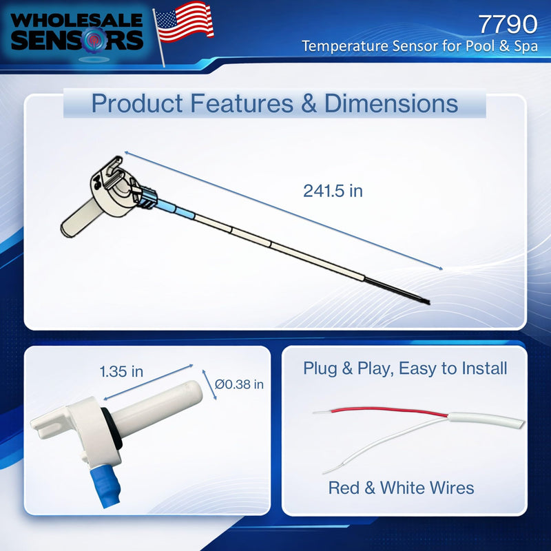 Replacement Jandy Zodiac 7790 Temperature Sensor Probe 12 Month Warranty & USA Support