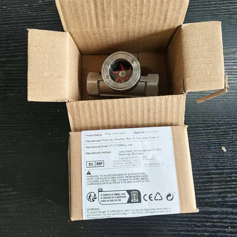 1/4" 3/8" 1/2" 3/4" 1" 1-1/2" 2" BSPT Female 304 Stainless Window Sight Glass Flow Indicator With Impeller (3/4" DN20) 3/4" DN20