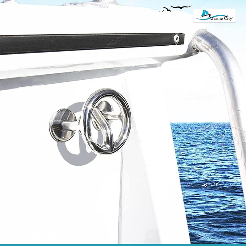 MARINE CITY Mount Ski Tow Hooks – 316 Stainless Steel, Mirror-Polished Finish, Corrosion-Resistant, Ideal for Boats, Marines, Yachts, Hardware Accessories Modern