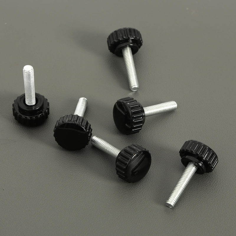 6 Pcs M6 x 25mm Metric Male Thread Knurled Clamping Knobs Grip Thumb Screw on Type Plastic Threaded Hand Bolt Knobs Black 6 - NewNest Australia