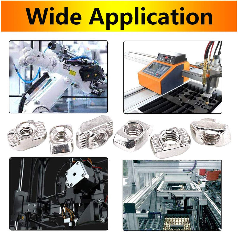 2020 Series T Nuts,105pcs M3 Sliding T Slot Nut Hammer Head Fastener Nut Nickel Plated Carbon Steel, M3 Half Round Roll in T-Nut for 2020 Series Aluminum Extrusion Profile