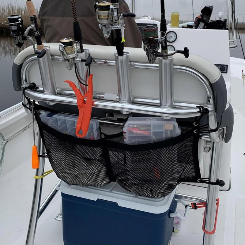 32 Inch Boat Storage Bag Car Storage Mesh Bag Hanging Mesh Organizing Bags Boats and Car Organizing Accessories with 6 pcs Elastic Ring 32 inches x 32 inches