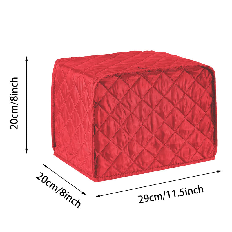 2 Slice Toaster Appliance Cover,Quilted Toaster Cover Bread Maker Cover,Kitchen Small Appliance Covers,Universal Size Microwave Toaster Oven Cover,Dustproof Cover for Most Standard 2 Slice Toasters Red