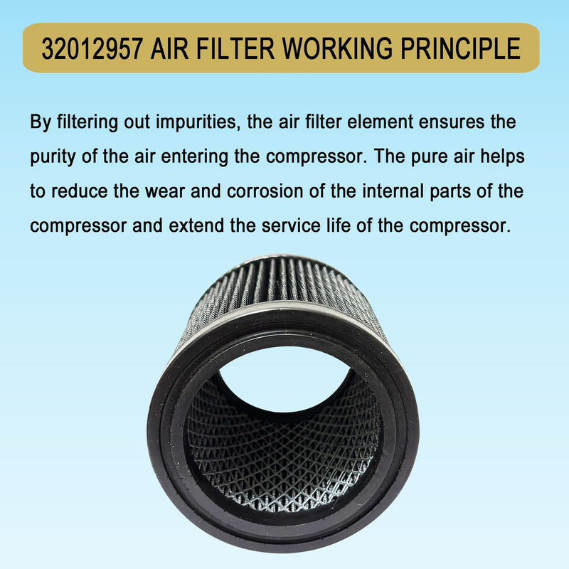 1 Pcs 32012957 Air Filter Replacement Fit for Ingersoll Rand Air Compressor 32165466 32012940 110377E100 2545 7100 3000 10T2 15T4 H15T4 TS7-TS15 32165466 54726518 32127482 32019787 42406 1R417 P5051A 1