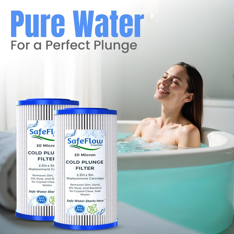 5" x 2.5" Cold Plunge Filter 20 Micron – Fits The Pod Ice Cold Plunge Water Chiller, Cold Plunge Filters, and Under Kitchen Sink Systems (8) 8