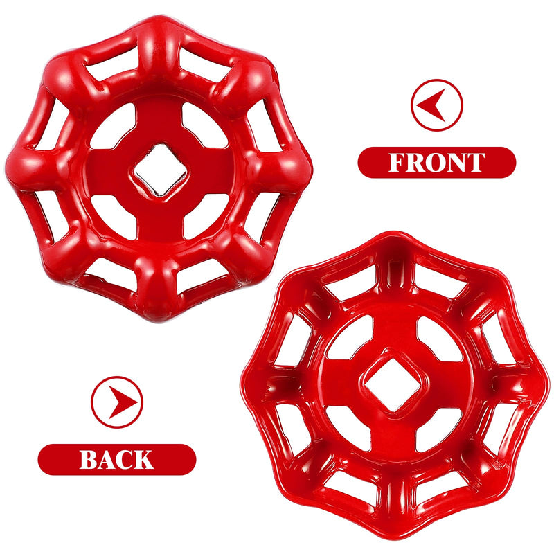 ULTECHNOVO Spigot Handles, 10pcs Metal Outside Faucet Round Wheel Handle Square Broach Cast Iron Faucet Hose Bibb Wheel Handle Valve Replacement Shutoff Handles Valve