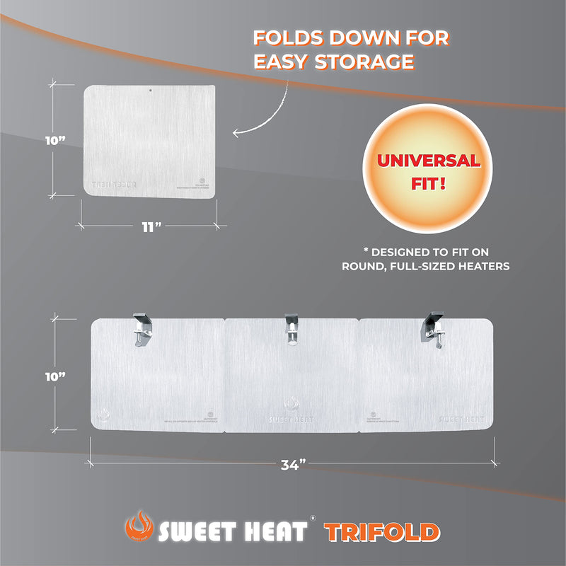 Sweet Heat Directional Reflectors for Patio Heaters Tri-Fold Folding Reflector - MAX performance TriFold Reflector MAX Performance