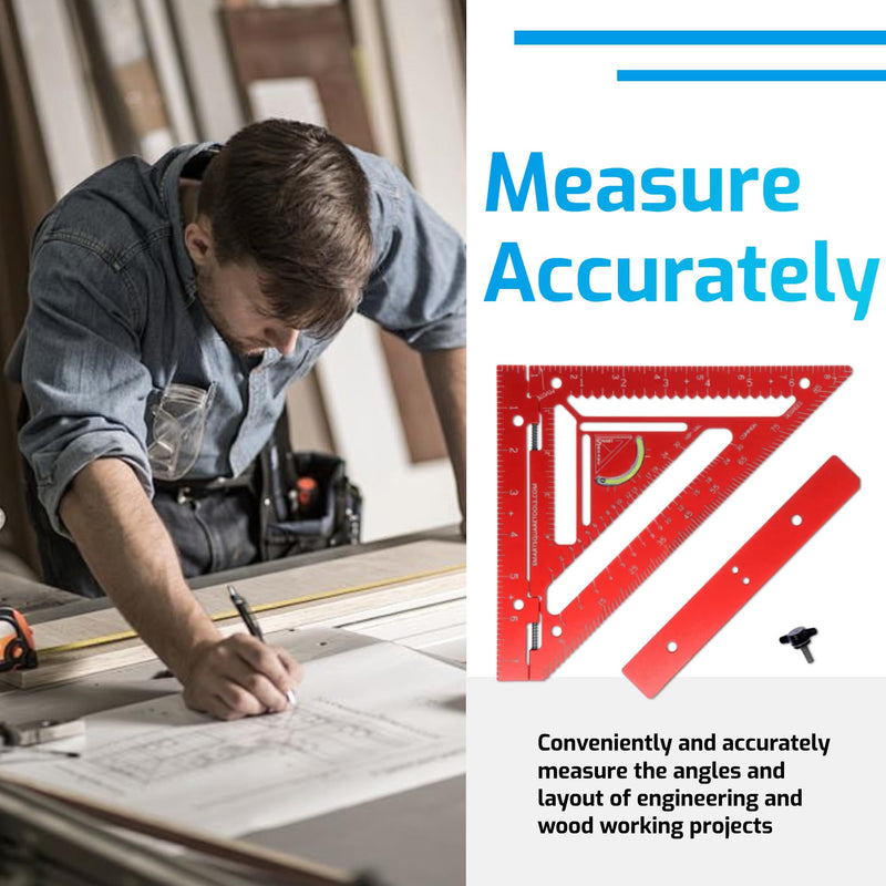 Rafter Square Tool, Carpenter Measuring Layout Tool, Aluminum Alloy Triangle Ruler Protractor for Carpenters and Architects