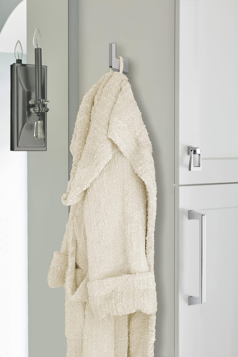 Amerock BH3600026 | Chrome Single Robe Hook | 3-9/16 inch (90 mm) Length Towel Holder | Blackrock | Towel Hook for Bathroom | Bathroom Hardware | Bath Accessories