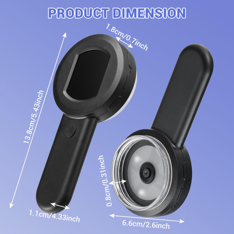 100X Digital Magnifying Glass- Coin Magnifying Glass with 2'' Screen, Portable Handheld Kids Microscope, Jewelers loupe with Light, for Trichome, USB Coin Magnifier for Collector, Mini Scope for Bug