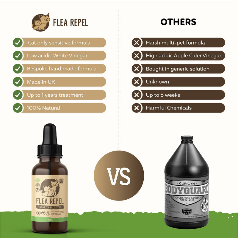 Flea Treatment for Cats | Works on Flea & Tick | All Natural Safe Formula & Easy To Apply | 50ml Spot On Application - PawsPlanet Australia