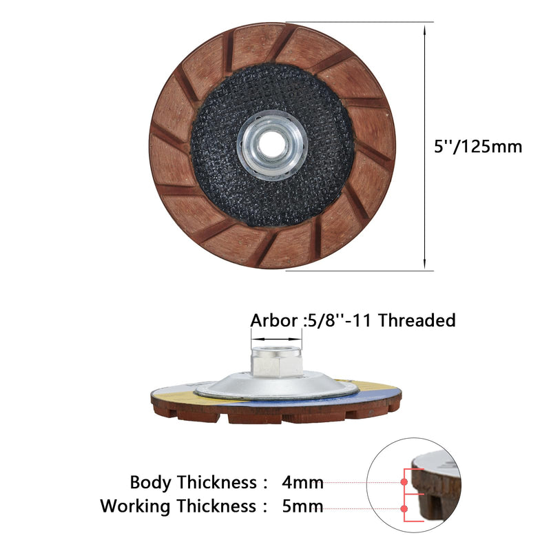 5 inch Ceramic Bond Grinding Wheels,5/8"-11 Arbor Diamond Cup Grinding Disc for Concrete Smoothing Scratches Removal,30 Grit 30 Grit