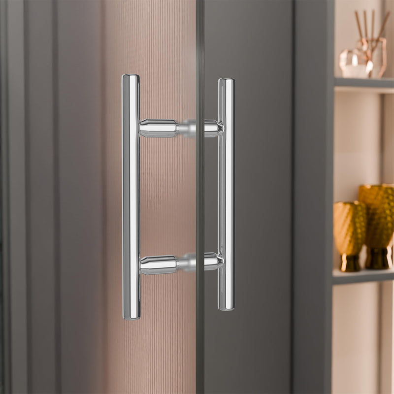 BRIXWELL Ladder Style Back-to-Back Pull Handle, 10" Length, Polished Chrome 10 Inch