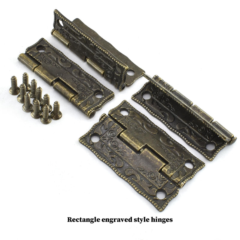 Antique Engraved Decorative Hasp Latch Hasp Hinges and Box Corner Protectors for Jewelry Box Cabinet Drawer Decoration and Repair - NewNest Australia