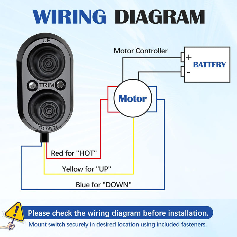 Boat Trim Switch, IP67 Waterproof Tilt Trim Switch with Push Button for Fishing Boats, Yachts, Ships (Black)