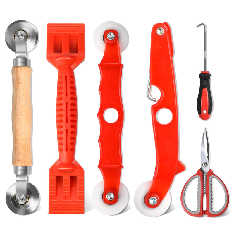 Screen Repair Tool,Screen Roller Tool,Screen Spline Tool,6 in 1 Window Screen Tool,Screen Mouse Spline Roller for Installing & Replacing Window Patio Sliding Door