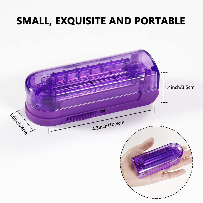 Pill Cutter Splitter for Small and Tiny Pills, Adjustable Pill Cutters for Small Tablets, Accurately Cuts Multiple Pills at Once (Sharp Blade with Safety Guard,Non-Slip Silicone Edge) Purple