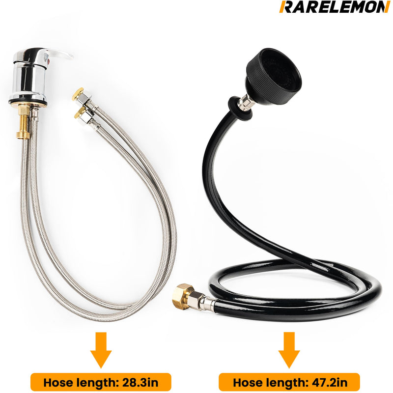 Professional Beauty Salon Shampoo Sink Bowl Faucet and Sprayer Kit with Vacuum Breaker and Flexible Spray Hose - Chrome Finish Faucet Full Set