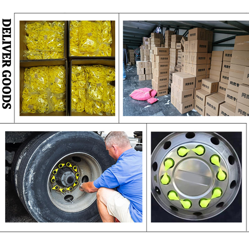 Wheel Check Loose Wheel Nut Indicator for 32 33 34MM Nuts Replace High Visibility Yellow HYB32 Nut Indicator, PU Material - 50PCS