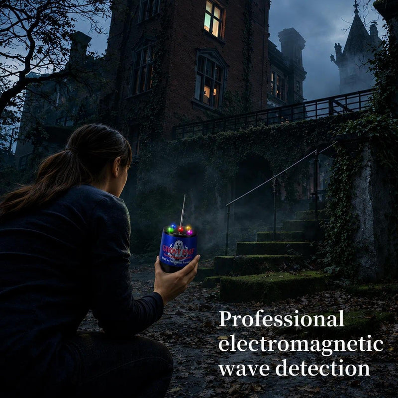 EMF Detector Ghost Hunting Equipment, Paranormal Investigation Equipment with 5-Level Sensitivity & Temperature Detection,Ghost Box for Ghost Hunters, Exploration & Spirit Hunting (Blue) Blue