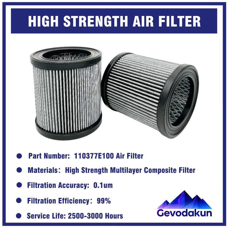 2 Pcs 110377E100 Air Filter Element Fit for Quincy Air Compressor, Replace 110377E904 32012957 32165466 P5051A 1R417