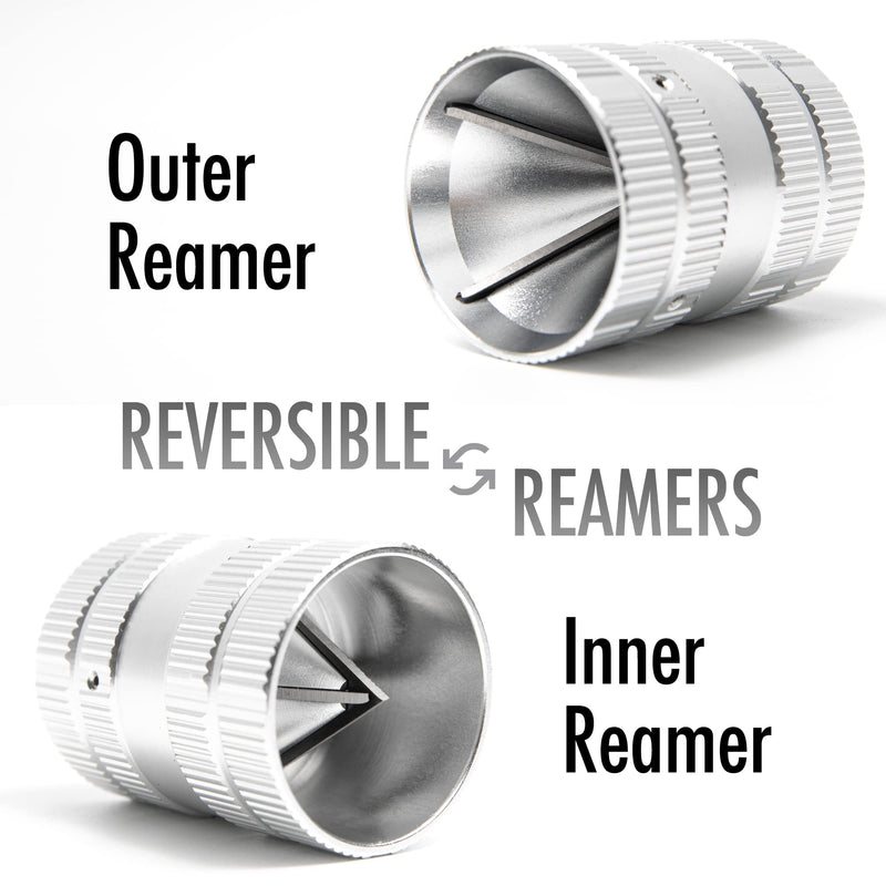 Deburring Tool for Copper Pipe, PVC Tubing, 1/4” to 1-5/8" All-metal Inner Outer Pipe Reamer with Adaptor for Drills, Copper Pipe Cleaner, Tube Chamfering Plumber Tool