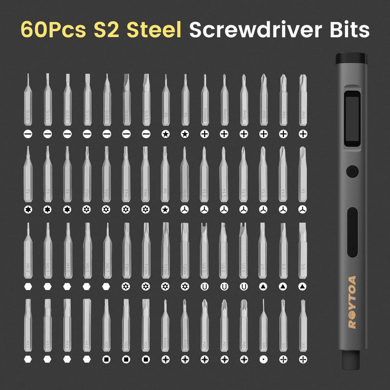81-in-1 Mini Electric Screwdriver Set with 4 Torque Settings，3.7V Precision Screwdriver Set,500mAh Battery Cordless Screwdriver Repair Tool Set for,Electronics,Watches,Glasses,Cameras