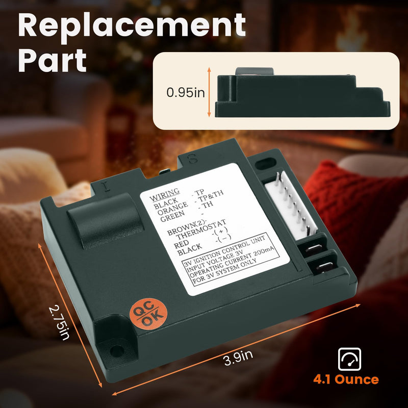 SRV593-592 Electronic Fireplace Control Module, IPI Gas Fireplace Ignition Control Module, Replaces for Dexen SRV593-592, 593-592, GM-6KA, GM6K-N, GM6K-M, Fit Heatilator and Other Fireplace Systems